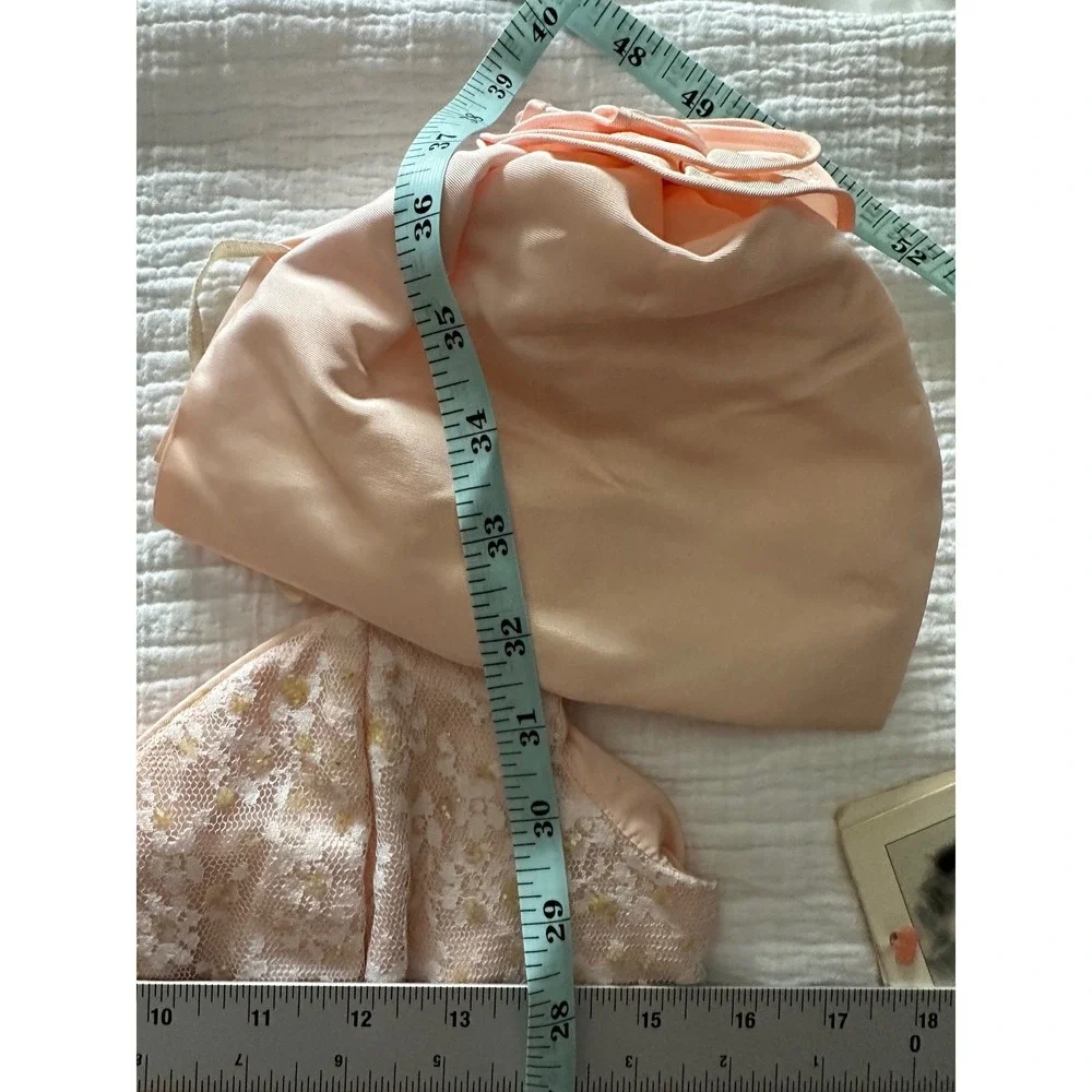 NWT Vintage 80s Gunne Sax Jessica McClintock Peach Lace Prom Dress 7/8‎